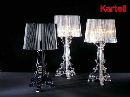 kartell-lampada-bourgie cristallo trasparente e nera